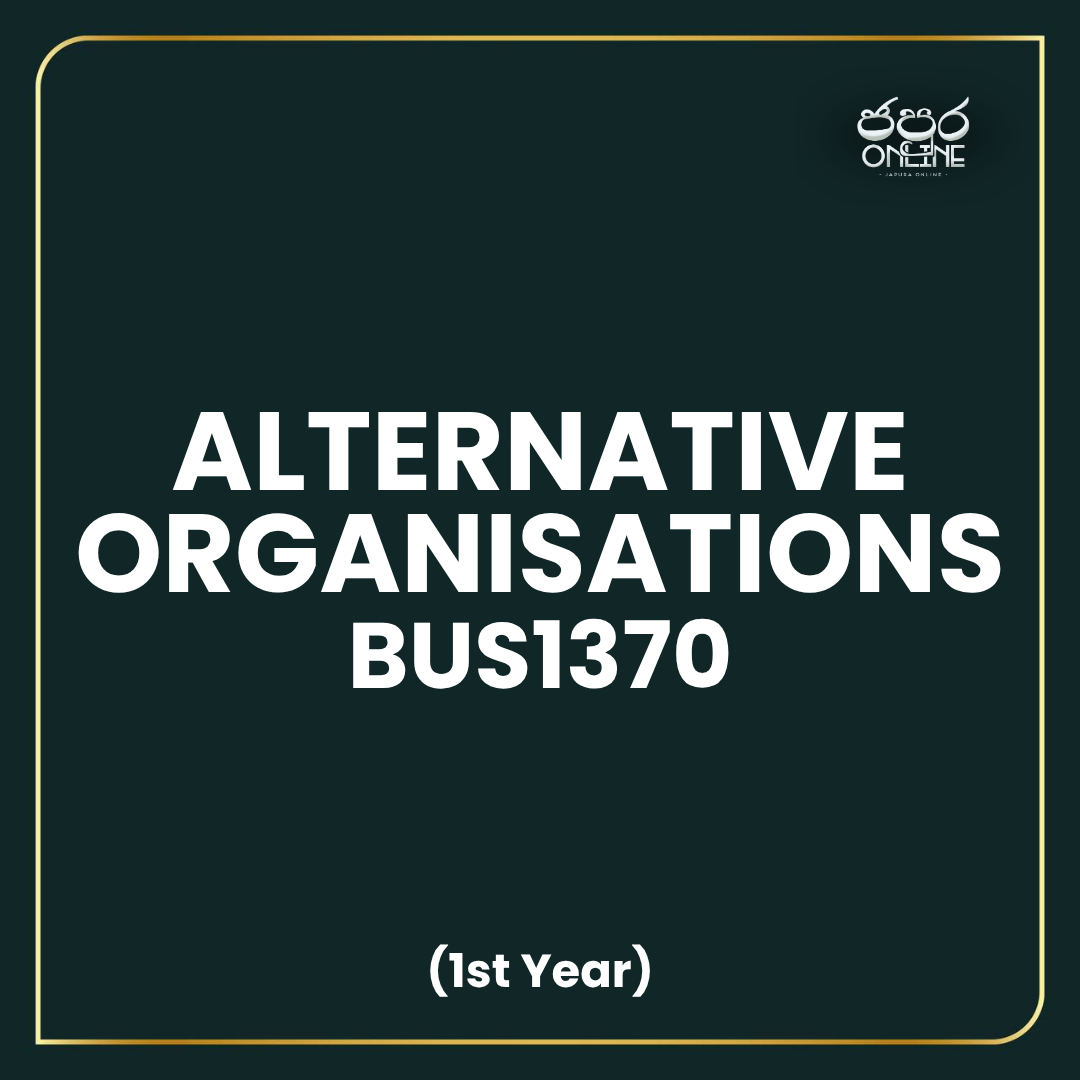 BUS1370 - Alternative Organisations