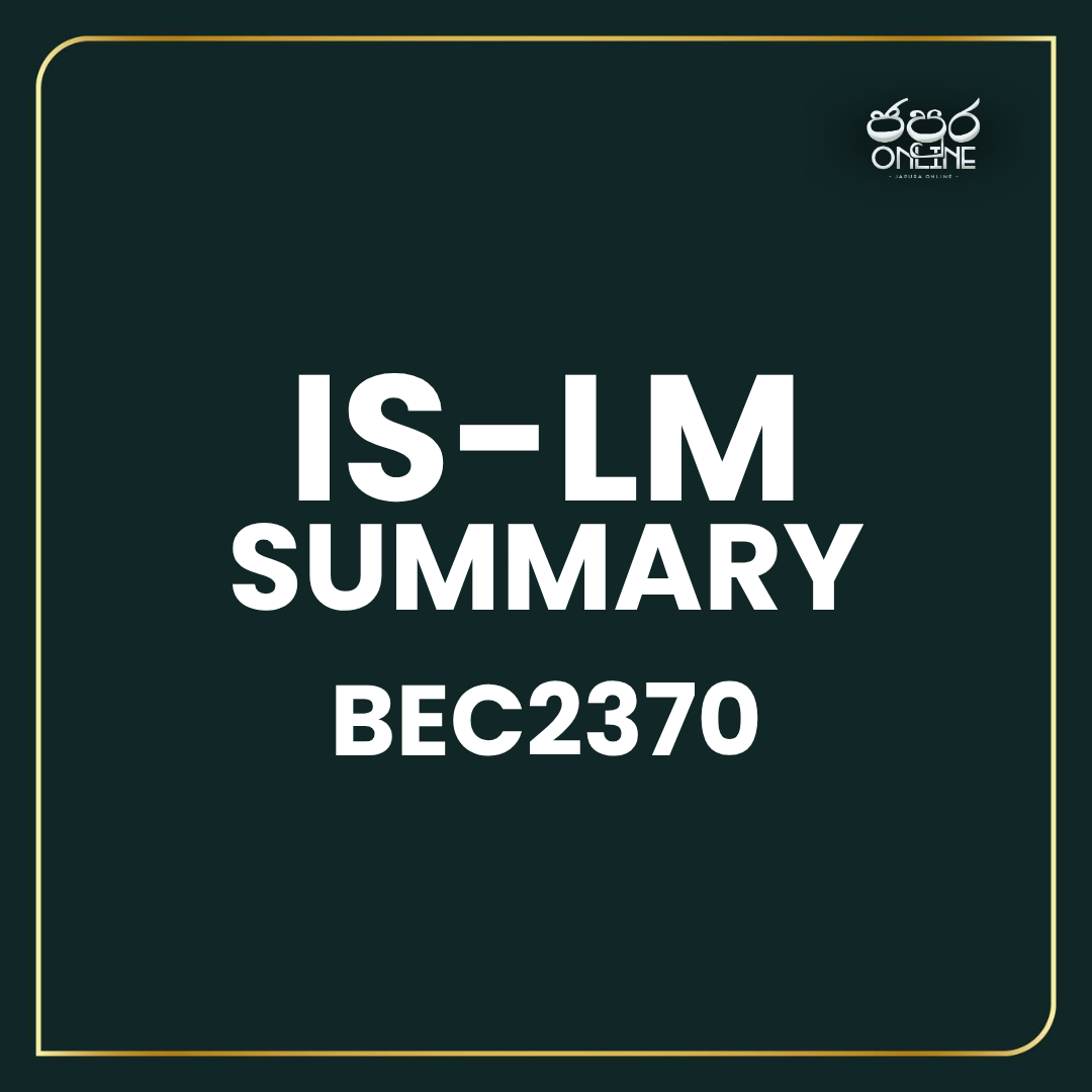 IS-LM Summary