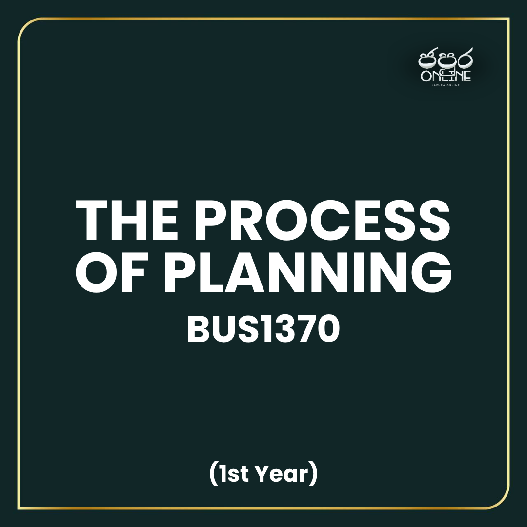 BUS1370 - The Process of Planning